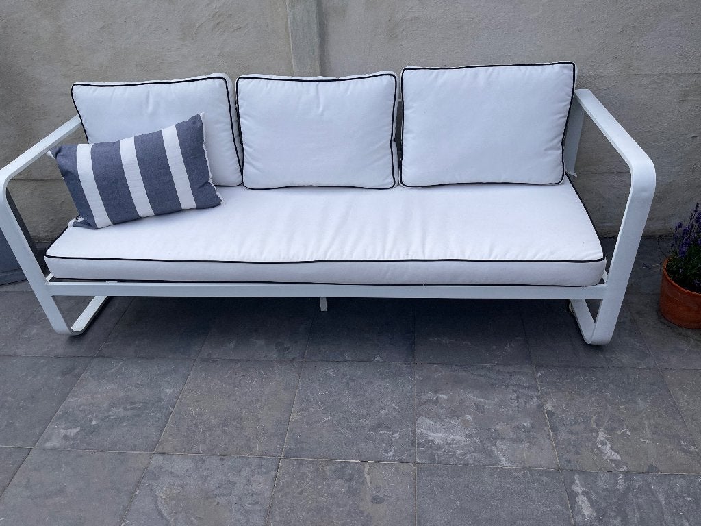Tuinbank wit weersbestendig, Tuin en Terras, Ophalen, Zo goed als nieuw, Aluminium