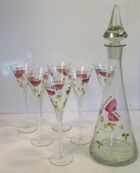 carafe et verres en cristal art nouveau Theresienthal Glass, Antiquités & Art, Enlèvement