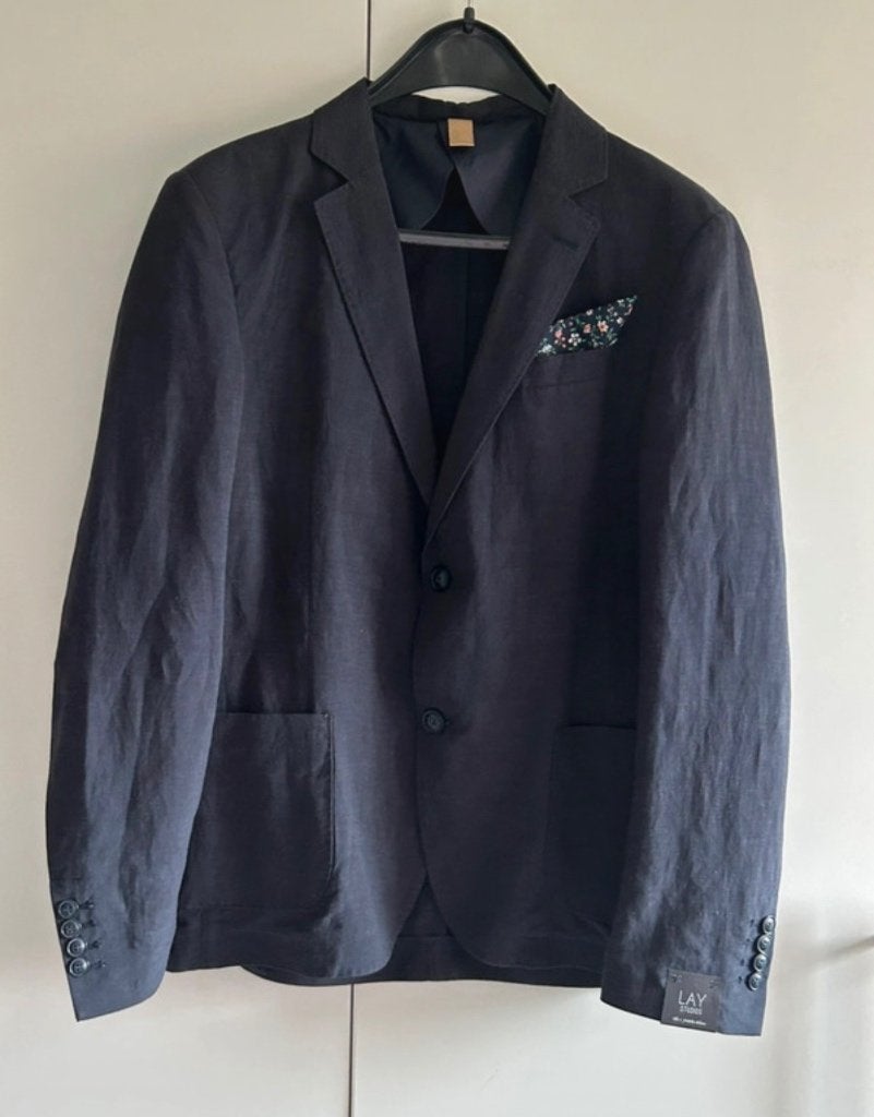 Blazer heren m 52 NIEUW, Maat 52/54 (L), Blauw, Nieuw, Ophalen of Verzenden