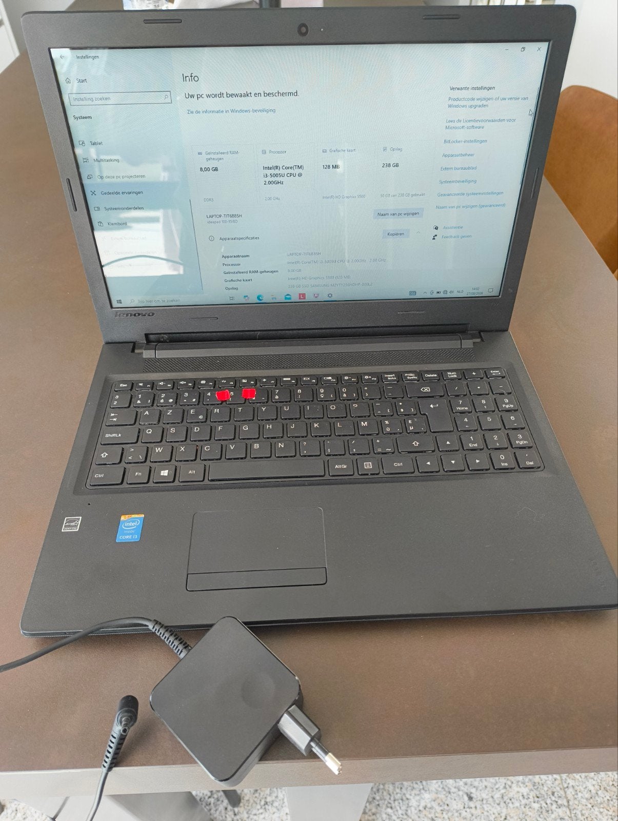 Lenovo 15,6" laptop - Intel i3 / 8GB RAM / 240GB SSD, Informatique & Logiciels, 256 GB, Enlèvement ou Envoi, 8 GB, 16 pouces
