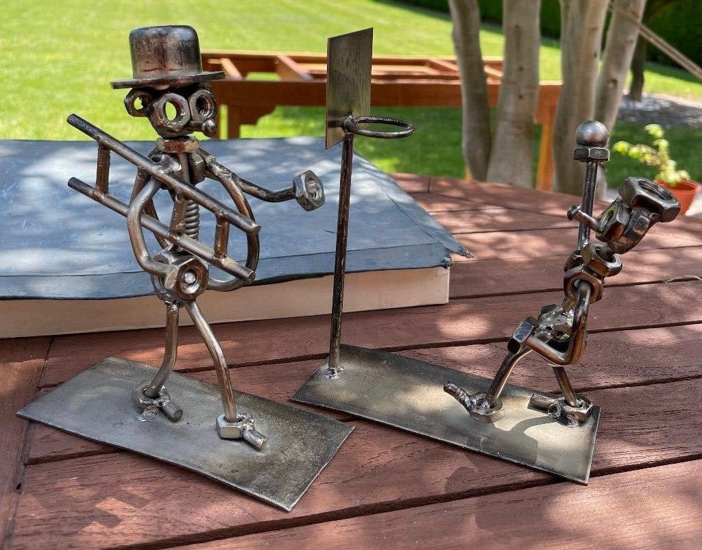 2 sujets en métal, Collections, Statues & Figurines, Enlèvement, Comme neuf, Humain