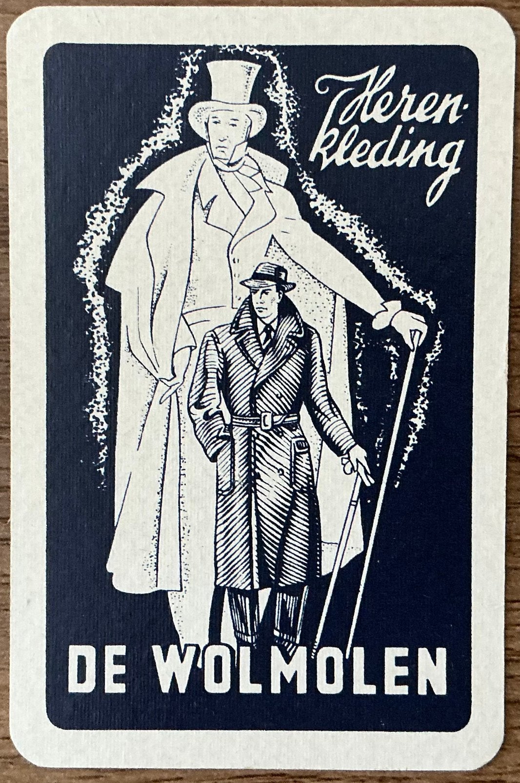 Oude speelkaart DE WOLMOLEN/HERENKLEDING, Ophalen of Verzenden, Zo goed als nieuw, Speelkaart(en)