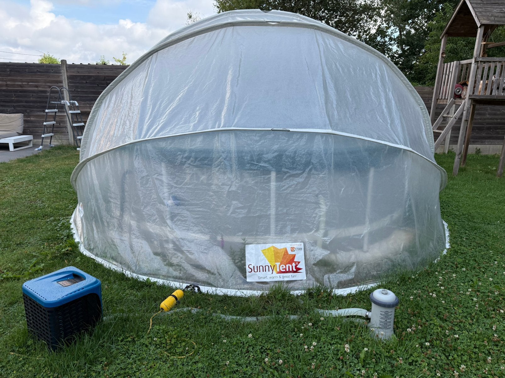 Intex zwembad 3,66m x 0.99m + Sunnytent + verwarming, Tuin en Terras, Zwembaden, Ophalen, 80 tot 120 cm, Rond, 300 cm of meer