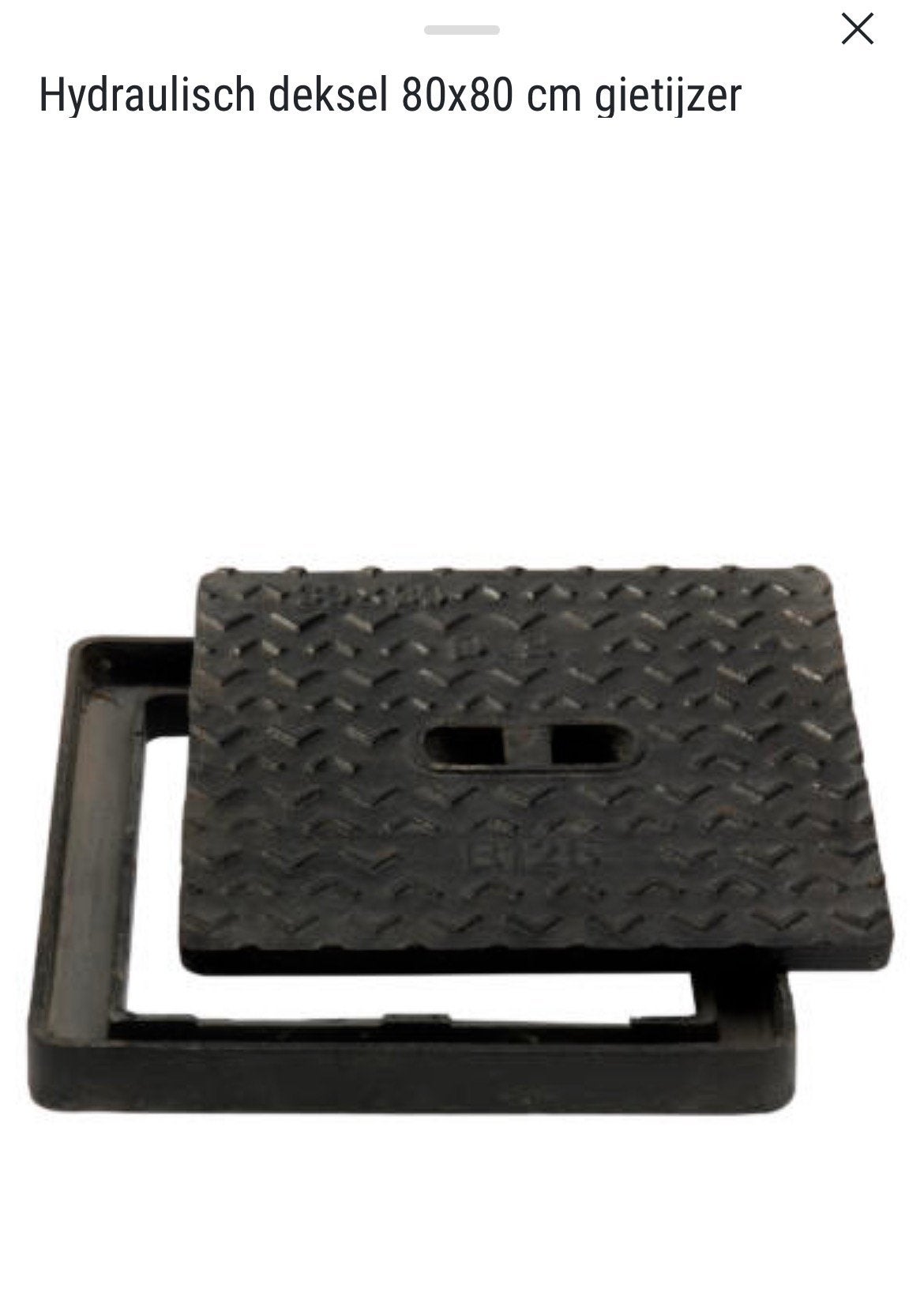 Hydraulisch afsluitdeksel 80x80 gietijzer 2 stuks, Ophalen, Zo goed als nieuw
