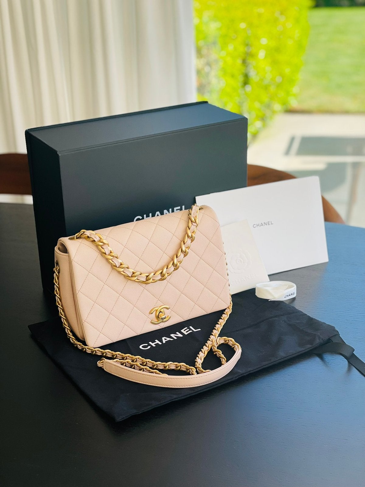 Supermooie Chanel single flap bag full set! 100% authentiek, Bijoux, Sacs & Beauté, Sacs | Sacs Femme, Enlèvement, Comme neuf