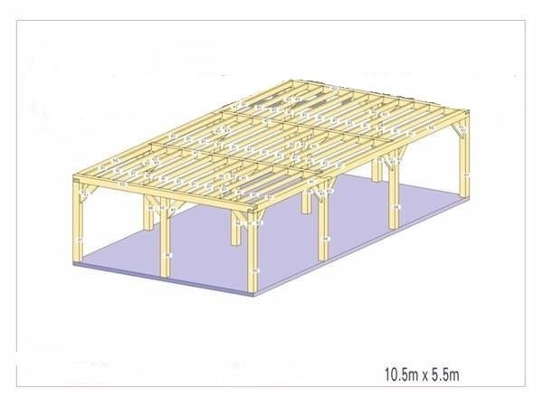 Douglas carport 10,5m x 5,5 m, Enlèvement, Neuf, Carport