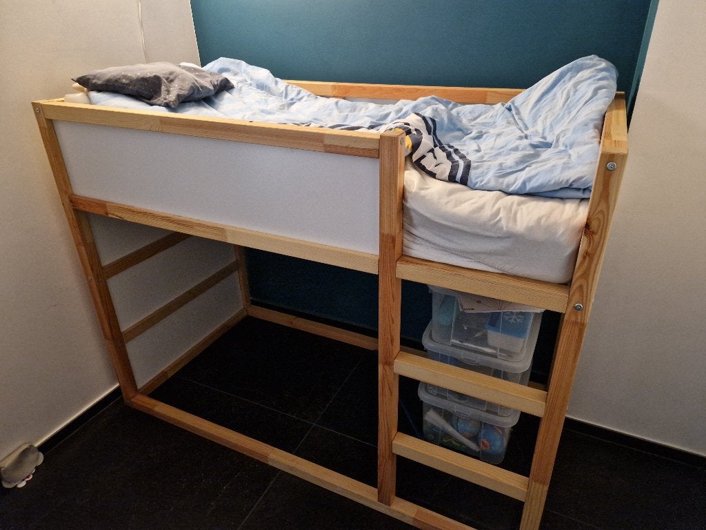 Lit IKEA KURA + matelas, Comme neuf, Bois, 190 cm ou moins, Enlèvement