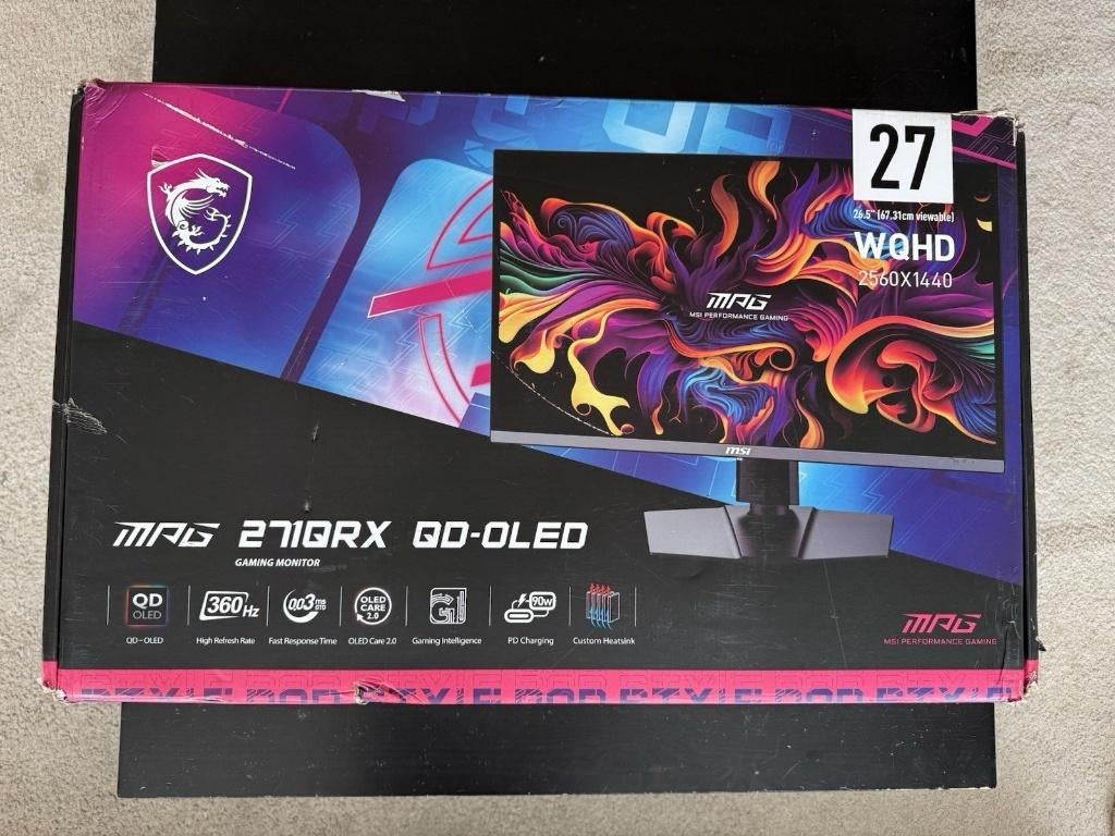 Moniteur MSI 271QRX 26,5 ", QD-OLED, 2560 x 1440, 360 Hz, Informatique & Logiciels, Moniteurs, Enlèvement ou Envoi, Comme neuf