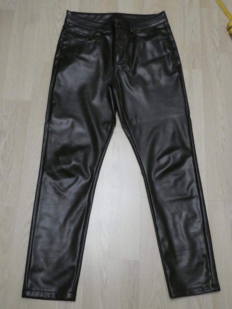 Broek Leather Look Zwart 80, Ophalen of Verzenden, Nieuw, Zwart