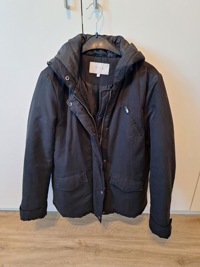 Zwarte winterjas dames maat S, Ophalen, Maat 36 (S)