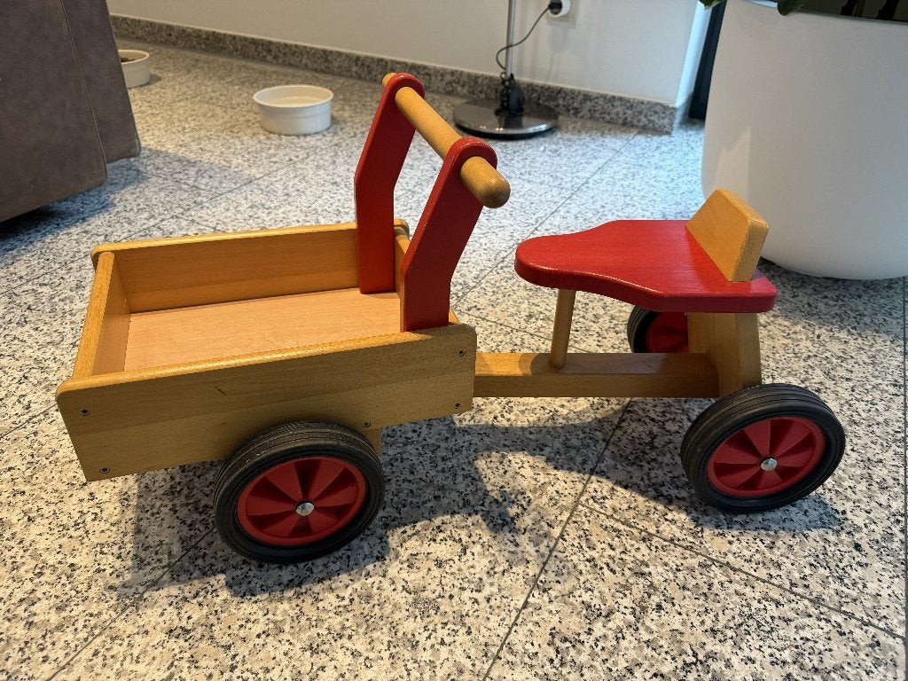Houten speelgoed – stootwagentje met zitgedeelte, Kinderen en Baby's, Speelgoed |Speelgoedvoertuigen, Ophalen, Gebruikt