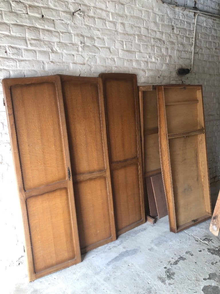 Garde robe en bois 3 portes, 100 à 150 cm, Utilisé, Autres essences de bois, 50 à 75 cm