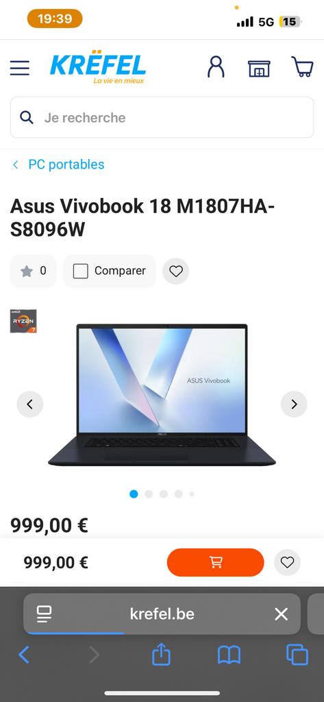 Asus vivobook 18 fais tourner tous les jeux gta rp fortine, 17 pouces ou plus, Comme neuf, Enlèvement, SSD