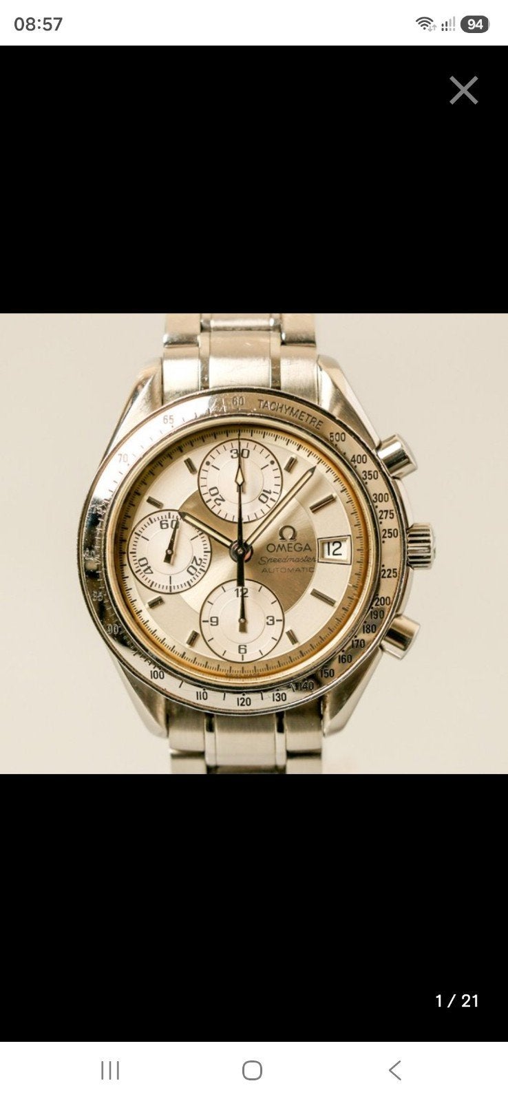 Omega speedmaster 3513.30 heren automatisch, Handtassen en Accessoires, Horloges | Heren, Ophalen, Staal, Staal, Omega