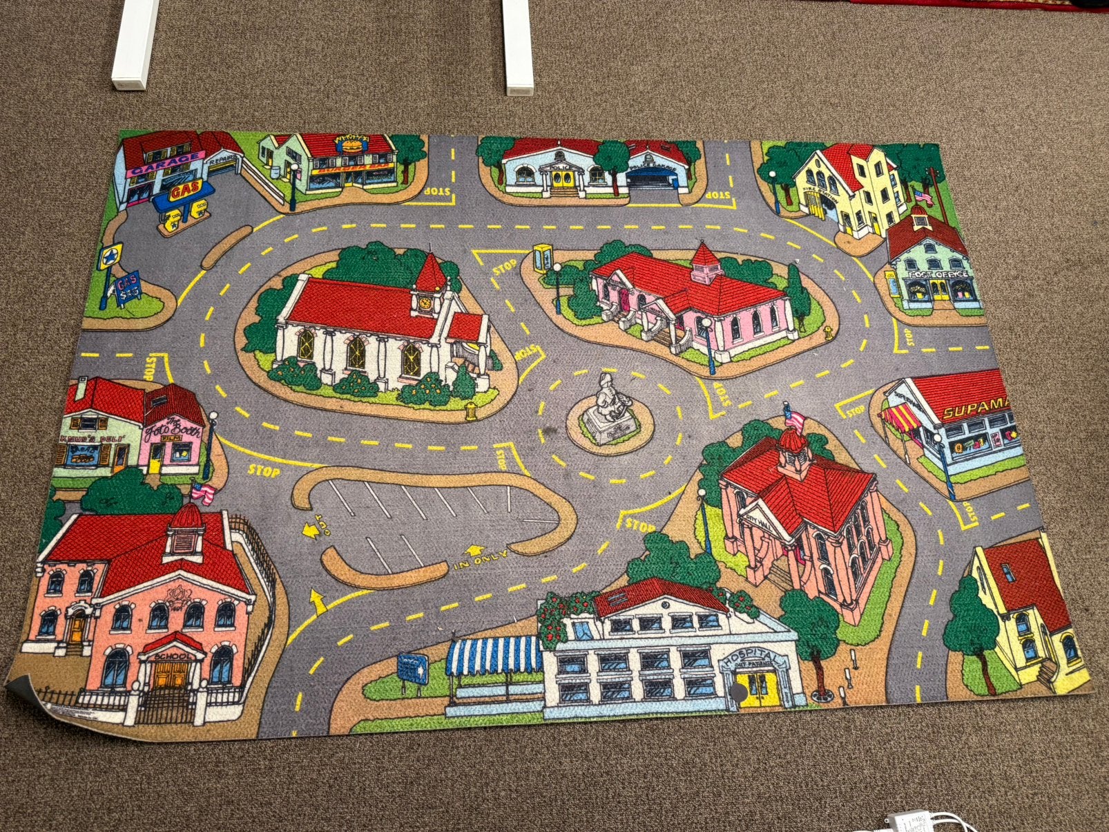 Kinderspeelmat / Speeltapijt met straten – 150  100 cm, Kinderen en Baby's, Ophalen, Zo goed als nieuw