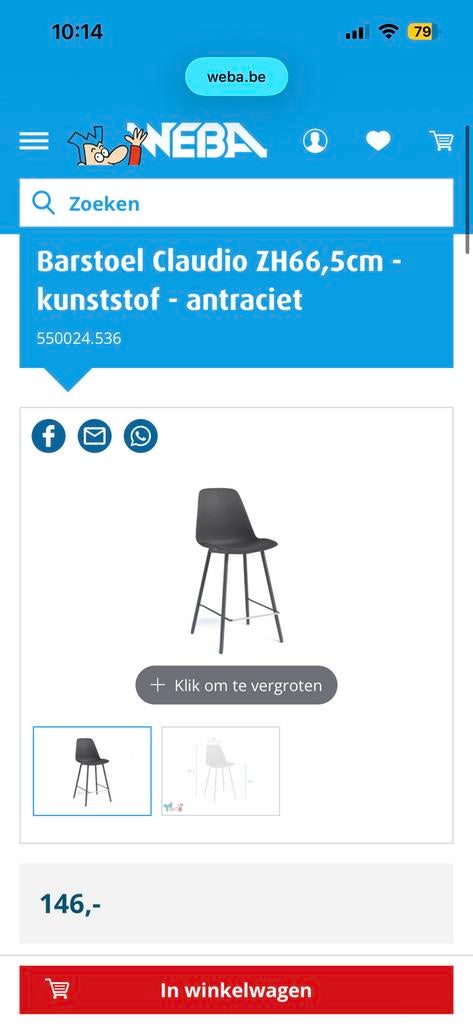 Bar stoelen, Enlèvement, Comme neuf