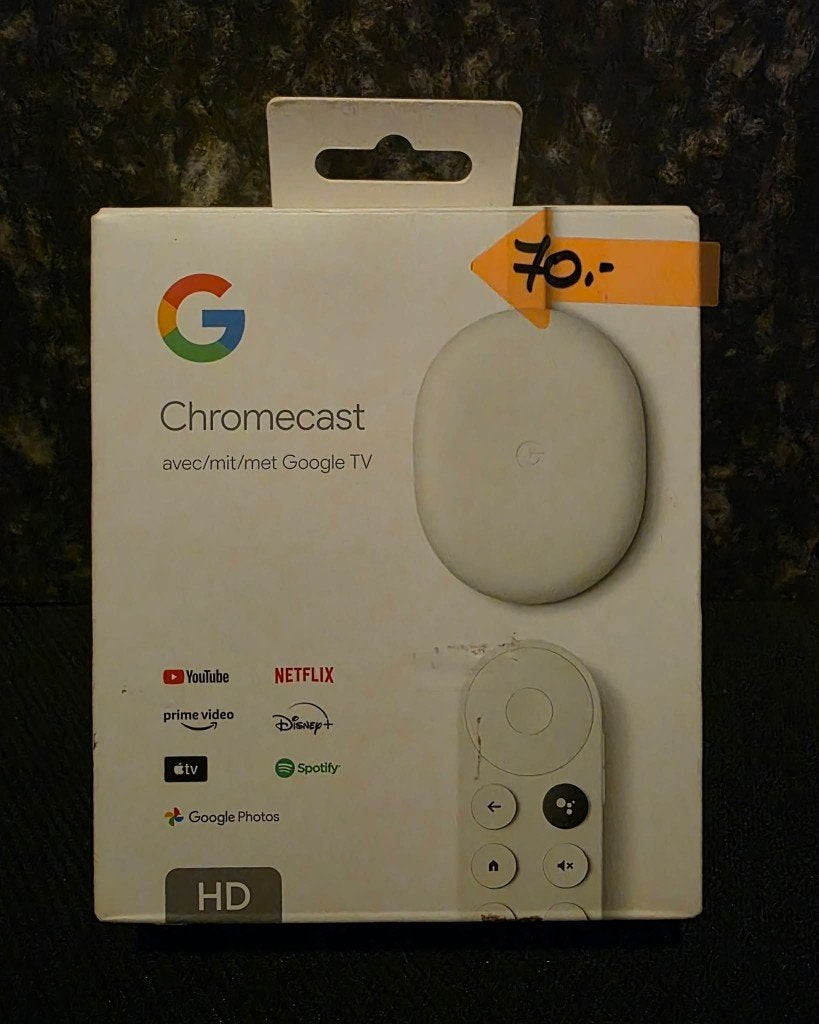 Google Chromecast met Google TV 4K + afstandsbediening, Ophalen of Verzenden, Nieuw, HDMI, Minder dan 500 GB