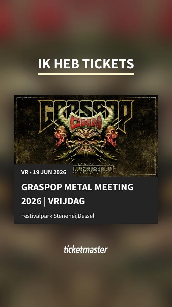 Graspop Ticket vendredi 19 juin, Une personne
