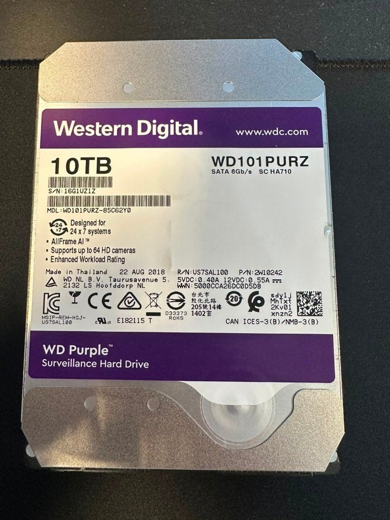 Western Digital 10TB WD101PURZ, Computers en Software, Harde schijven, Intern, Server, HDD, Ophalen of Verzenden