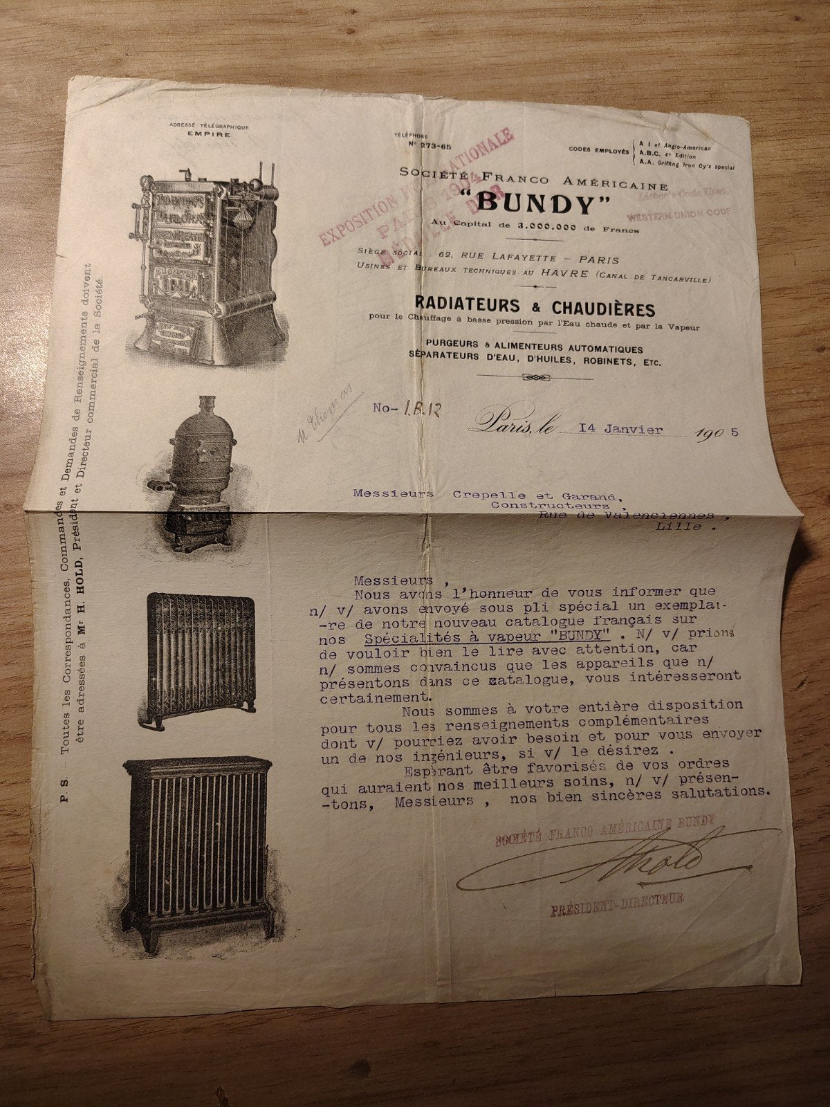 Sociéte Franco Américaine "Bundy", Ophalen of Verzenden