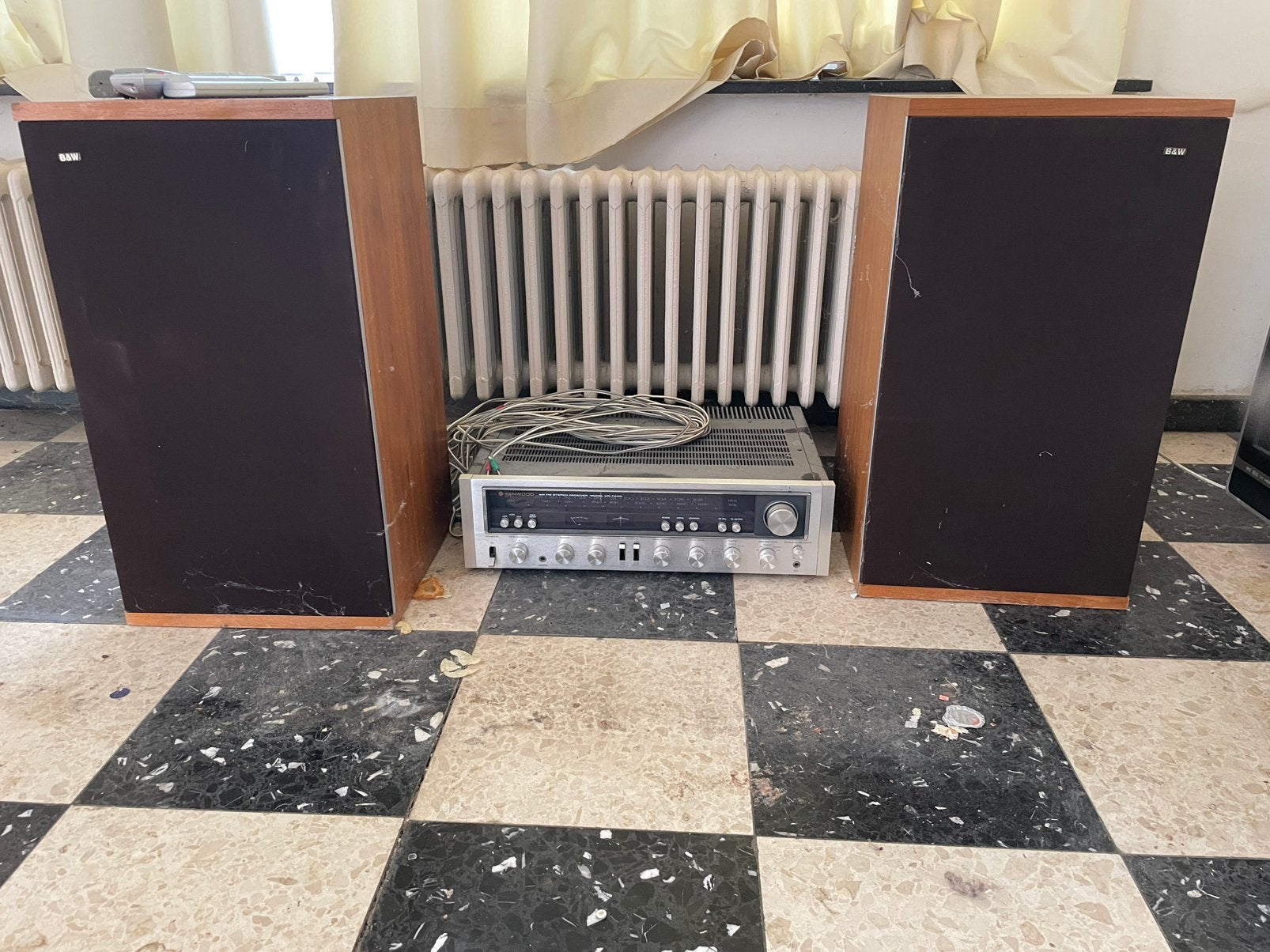 Vintage Kenwood receiver// vintage B&W DM4 boxen, Audio, Tv en Foto, Professionele apparaten, Ophalen, Gebruikt