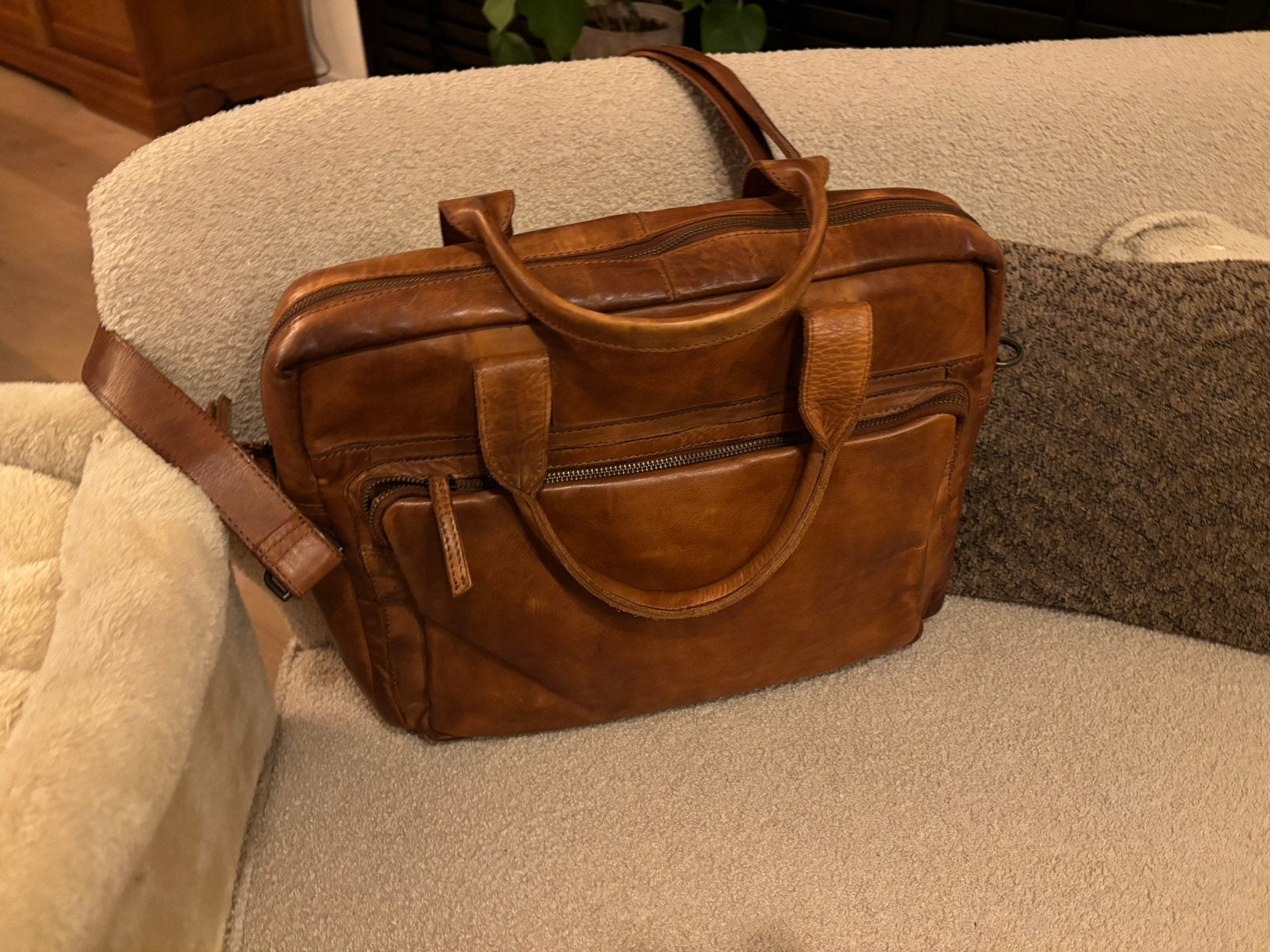 Nieuwe lederen laptoptas, Ophalen, Nieuw, Bruin, Leer