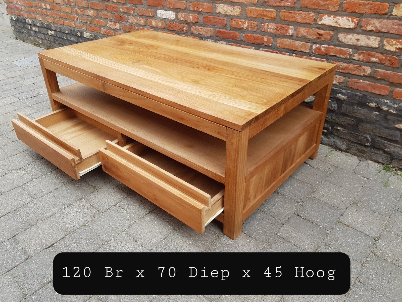 Heel stevige salontafel in teak, Ophalen