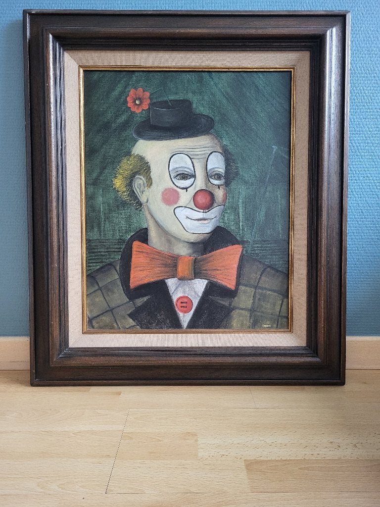 Schilderij met clown van Ceuppens, Antiquités & Art, Enlèvement, Autres styles, Portrait ou Personnes
