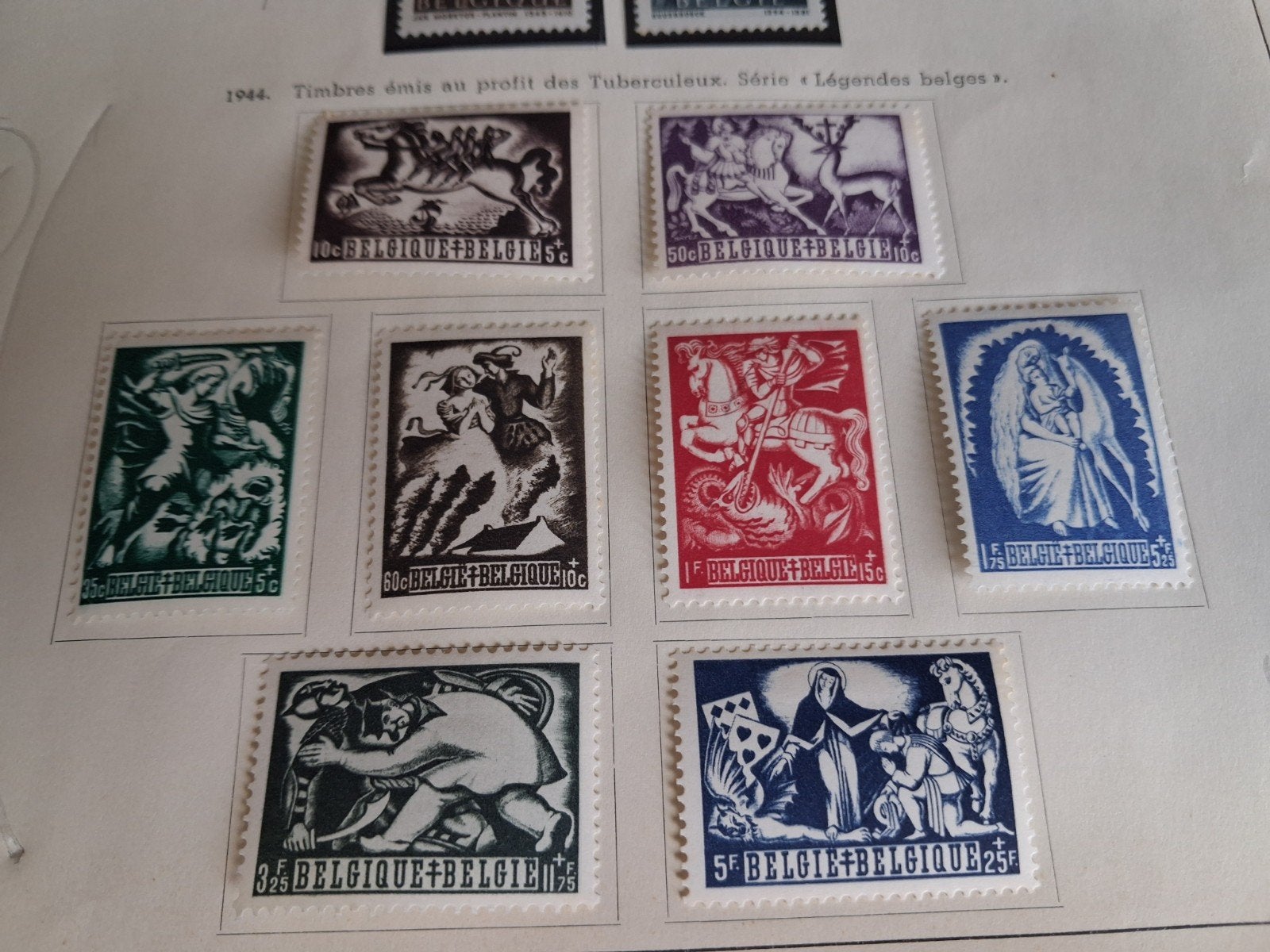 1944 timbres belges COB 653 à 660, Enlèvement ou Envoi