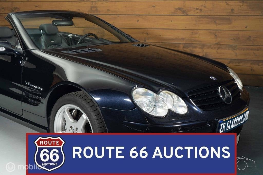 Mercedes-Benz SL55 AMG | 2003 | Route 66 Auctions, Auto's, Mercedes-Benz, Gebruikt, Zwart, Bedrijf, Handgeschakeld