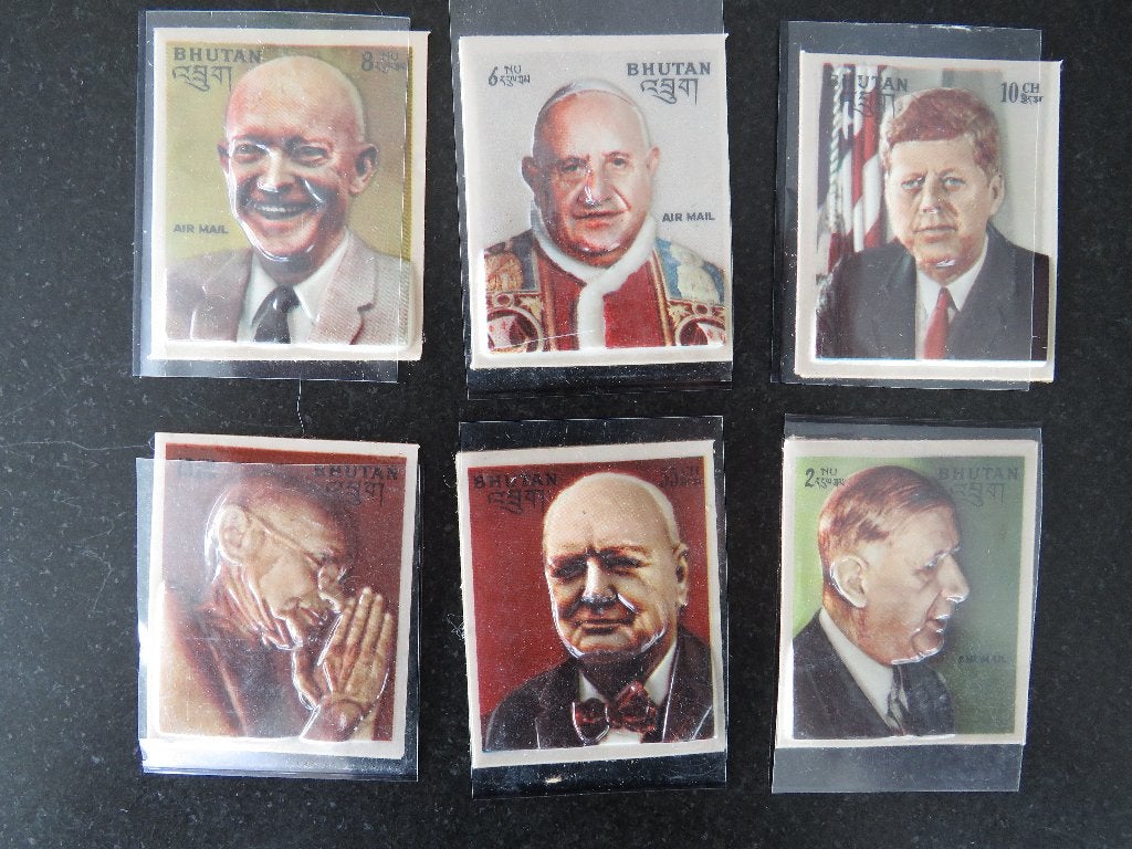 3D postzegels BHUTAN bekende gezichten 1972, Postzegels en Munten, Ophalen, Postfris, Overige thema's