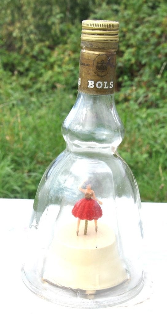 bouteille bols musicale vintage avec danseuse, Antiquités & Art, Enlèvement ou Envoi