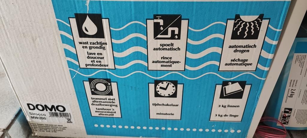 Miniwash met ingebouwde droger, Enlèvement