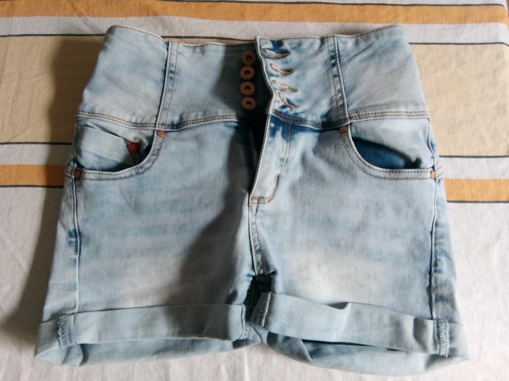 Leuke jeansshorten meisjes, maat 158/164, Ophalen of Verzenden, Zo goed als nieuw, Meisje, Broek