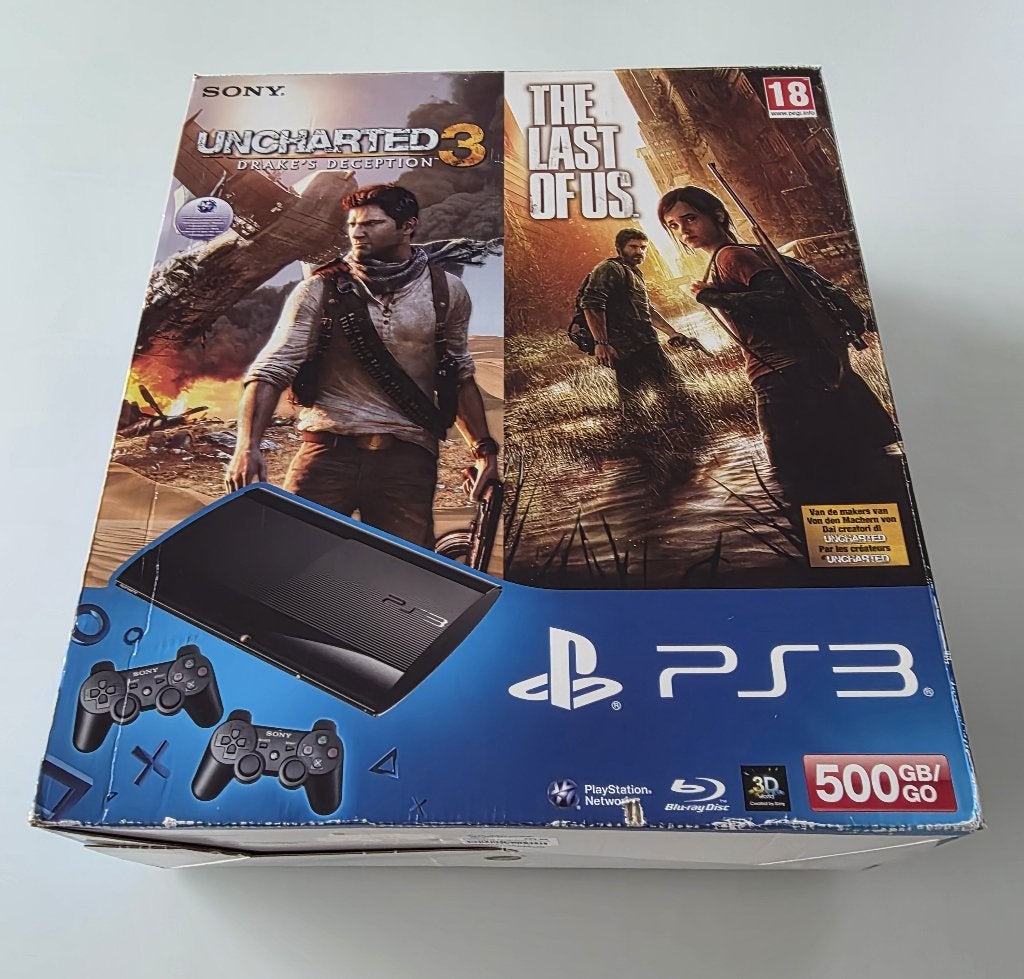 PS 3 console Uncharted/The Last of Us 3 met doos/6 games, Ophalen of Verzenden