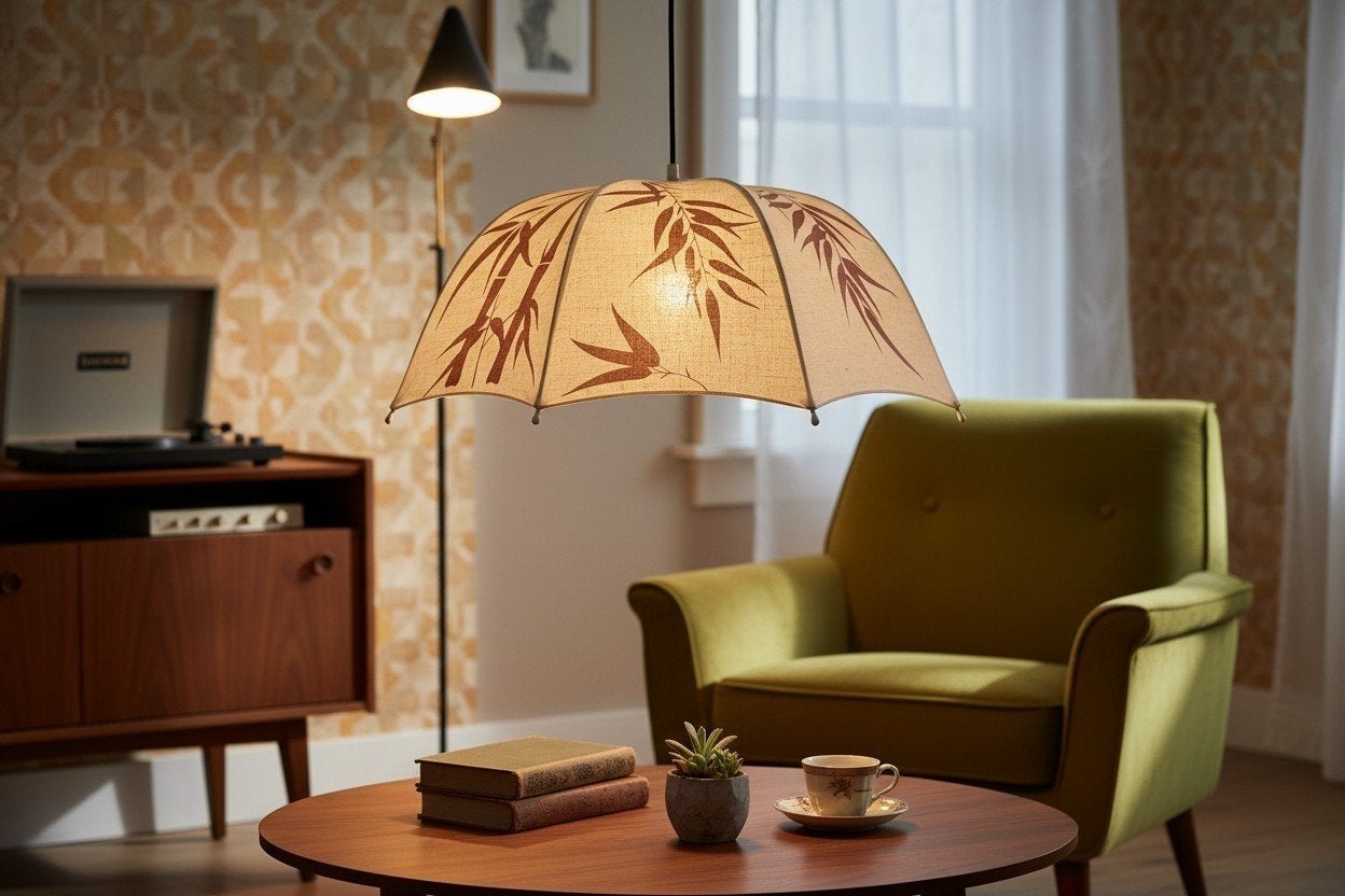 Vintage jaren 70 botanical hanglamp / luster, Antiek en Kunst, Ophalen