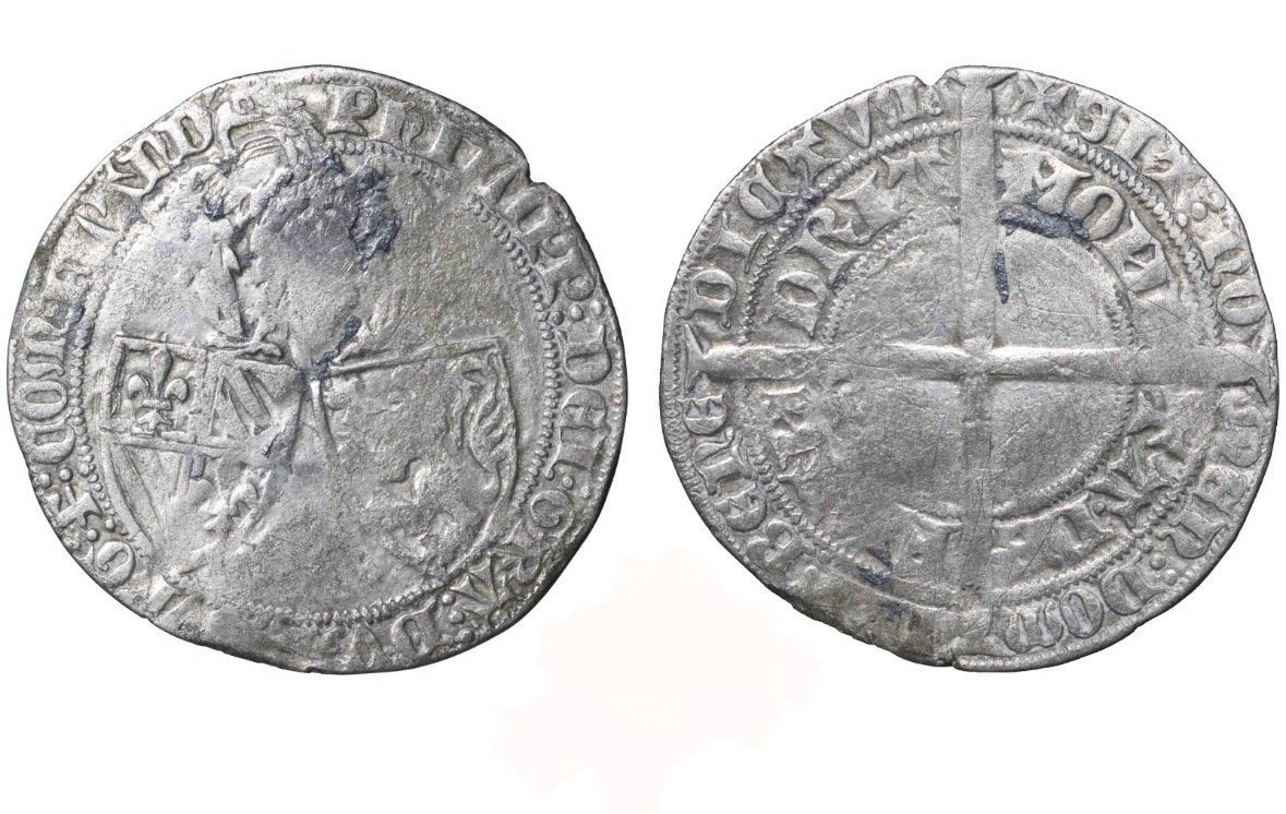 Pièce médiévale - Philips le hardi €165, Enlèvement ou Envoi, Belgique, Monnaie en vrac, Argent