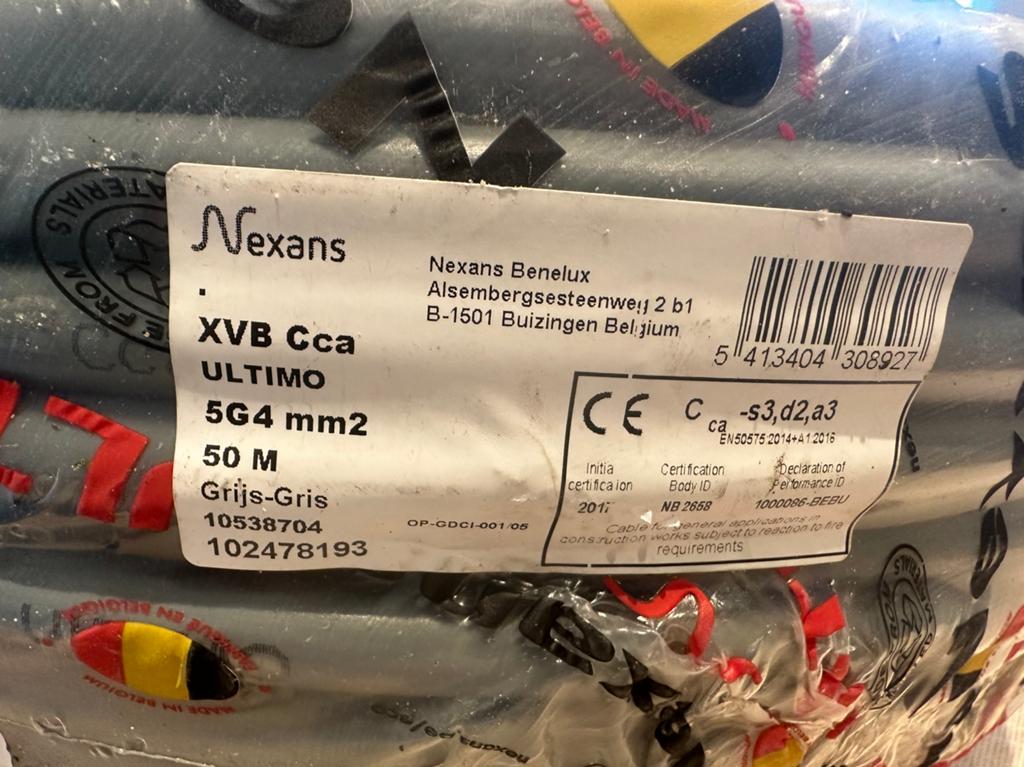 Xvb kabel 50 meter 5g4 mm2, Doe-het-zelf en Bouw, Elektriciteit en Kabels, Ophalen, Nieuw, Kabel of Snoer