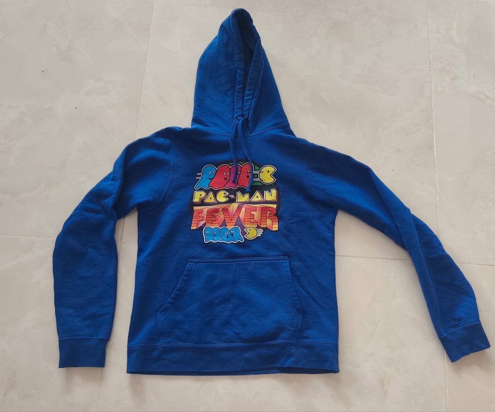 Sweatshirt met capuchon van 100% katoen met Pac-Man-patroon., Kleding | Dames, Truien en Vesten, Blauw, Ophalen of Verzenden, Zo goed als nieuw
