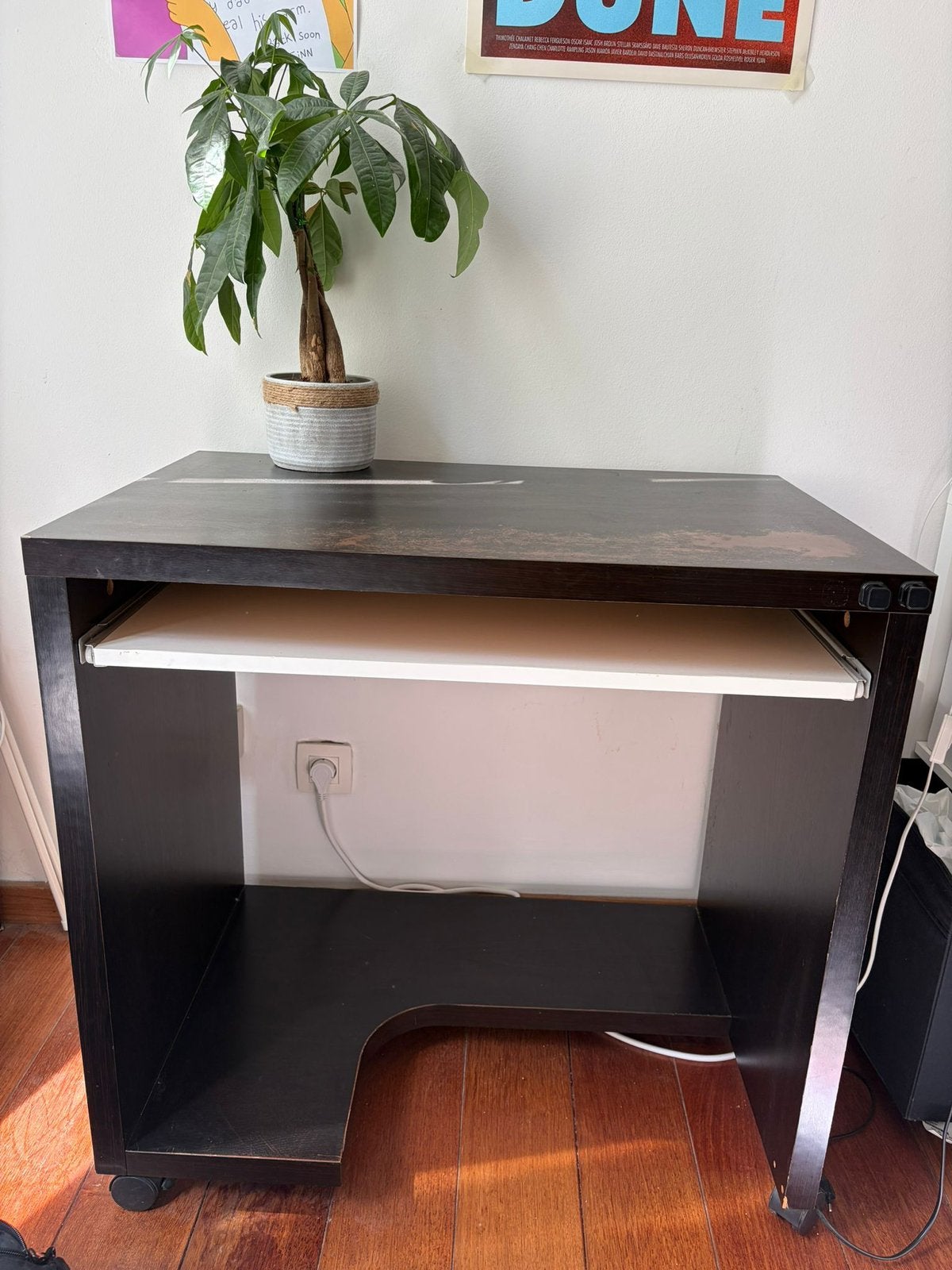 Bureau ordinateur, Bureau d'ordinateur, 90 cm, Avec tiroirs, Bois