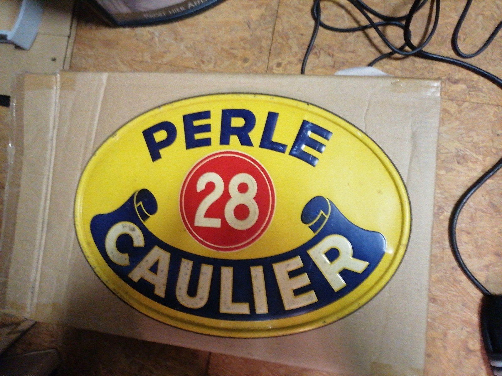 oude reclame bieren caulier blik, Verzamelen, Ophalen of Verzenden
