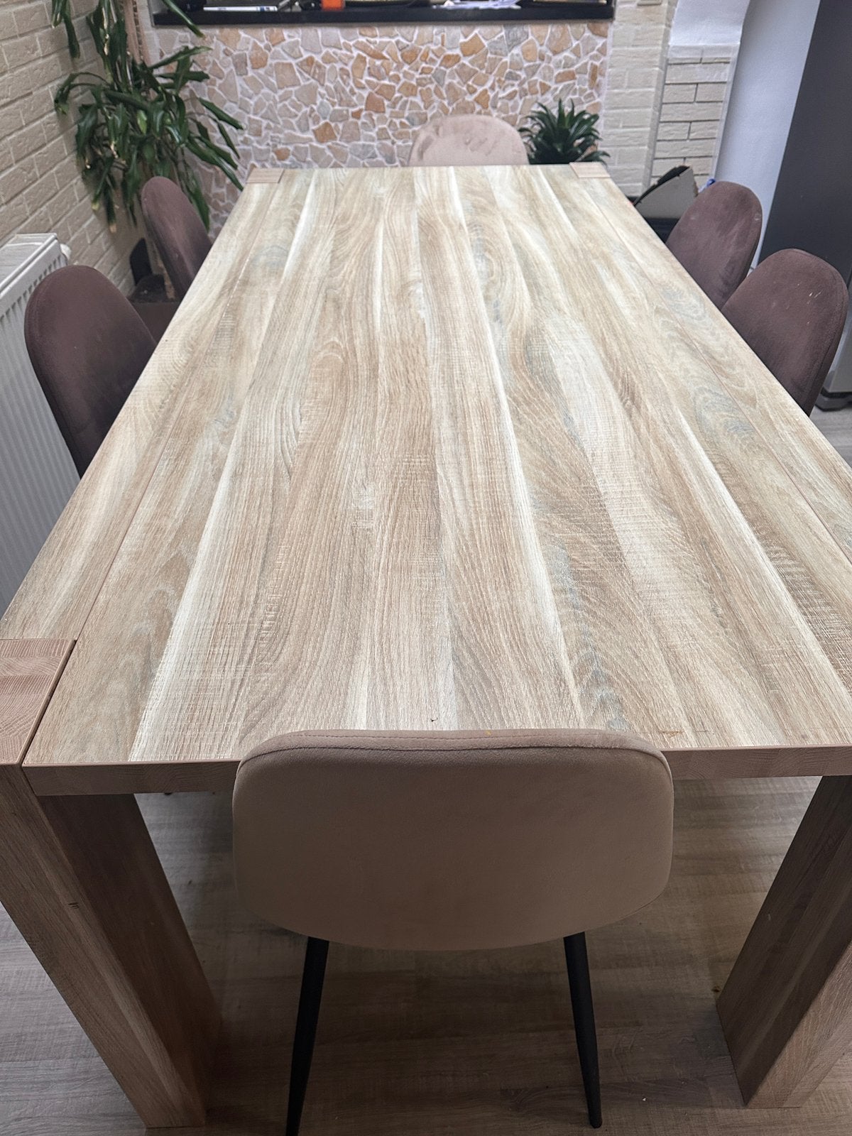 Stevig eettafel met stoelen, Huis en Inrichting, Ophalen
