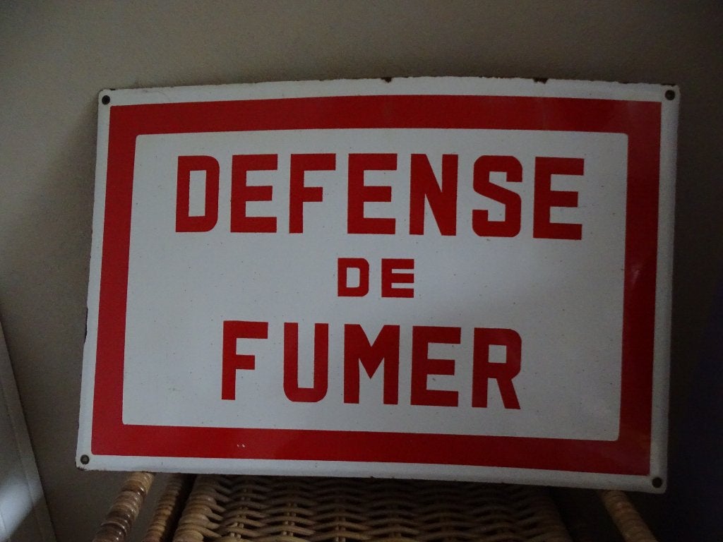 plaque emaillée défense de fumer, Enlèvement, Utilisé, Panneau publicitaire