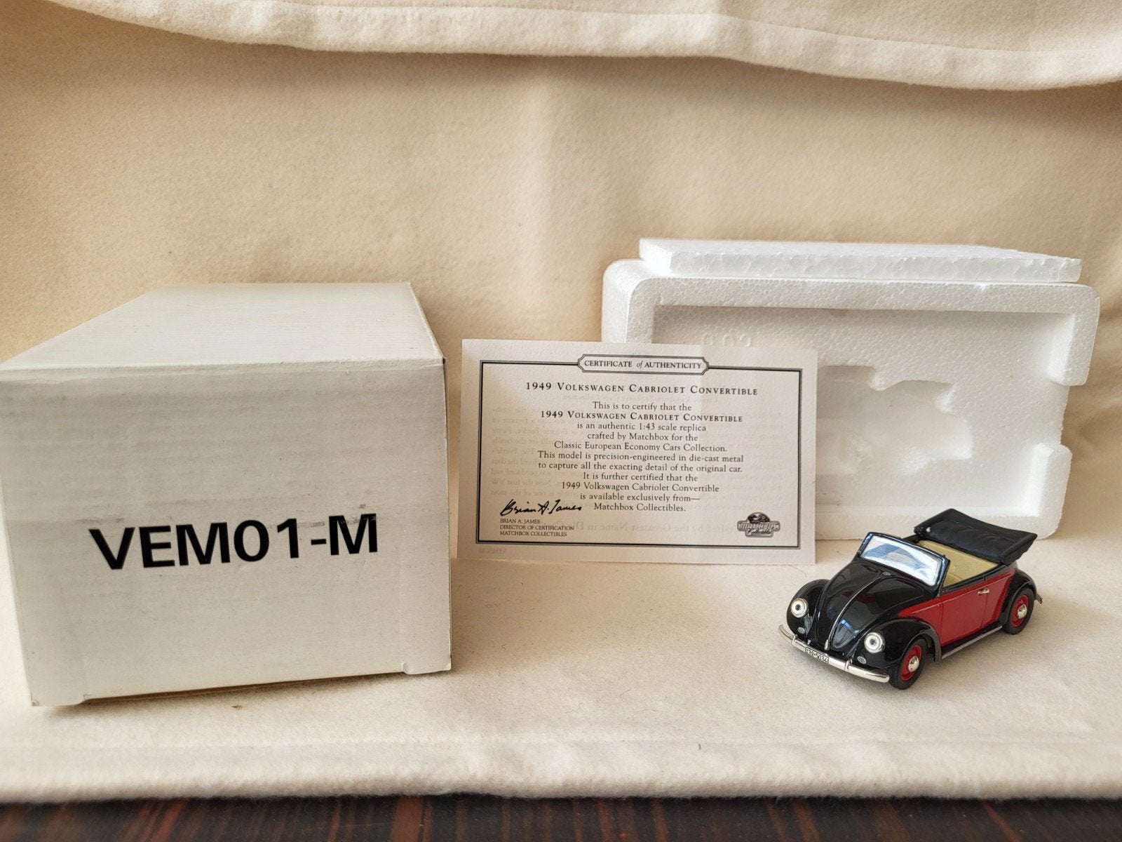 Dinky Matchbox VEM01-M 1949 Volkswagen Cabriolet, Enlèvement ou Envoi, Matchbox