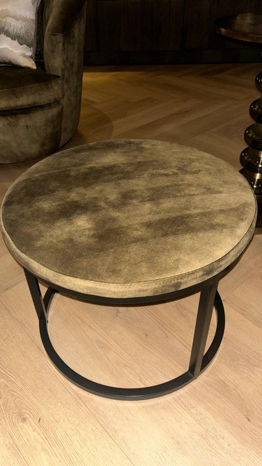 Salontafel stof Adore Moss groen, Ophalen, Zo goed als nieuw, Rond