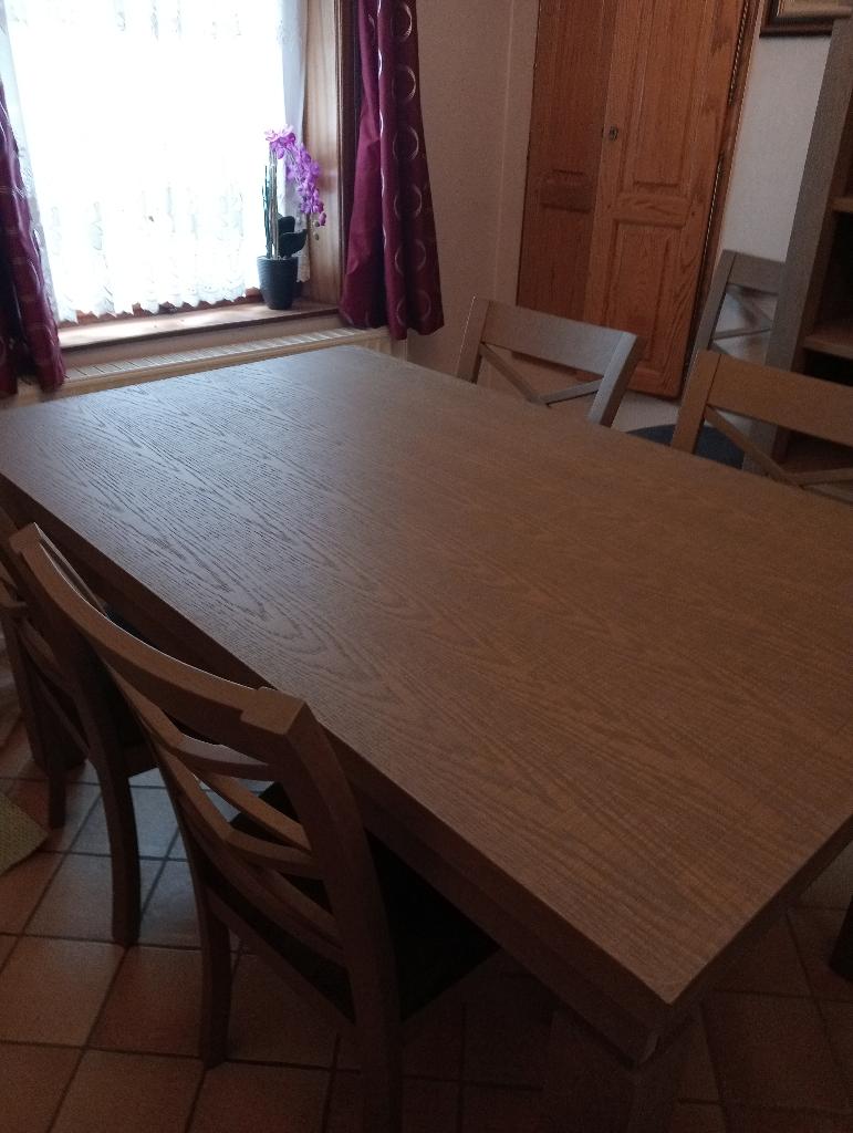 Salle à manger contemporaine en chêne, Maison & Meubles, Enlèvement, Comme neuf, Contemporain, 4 à 6 chaises