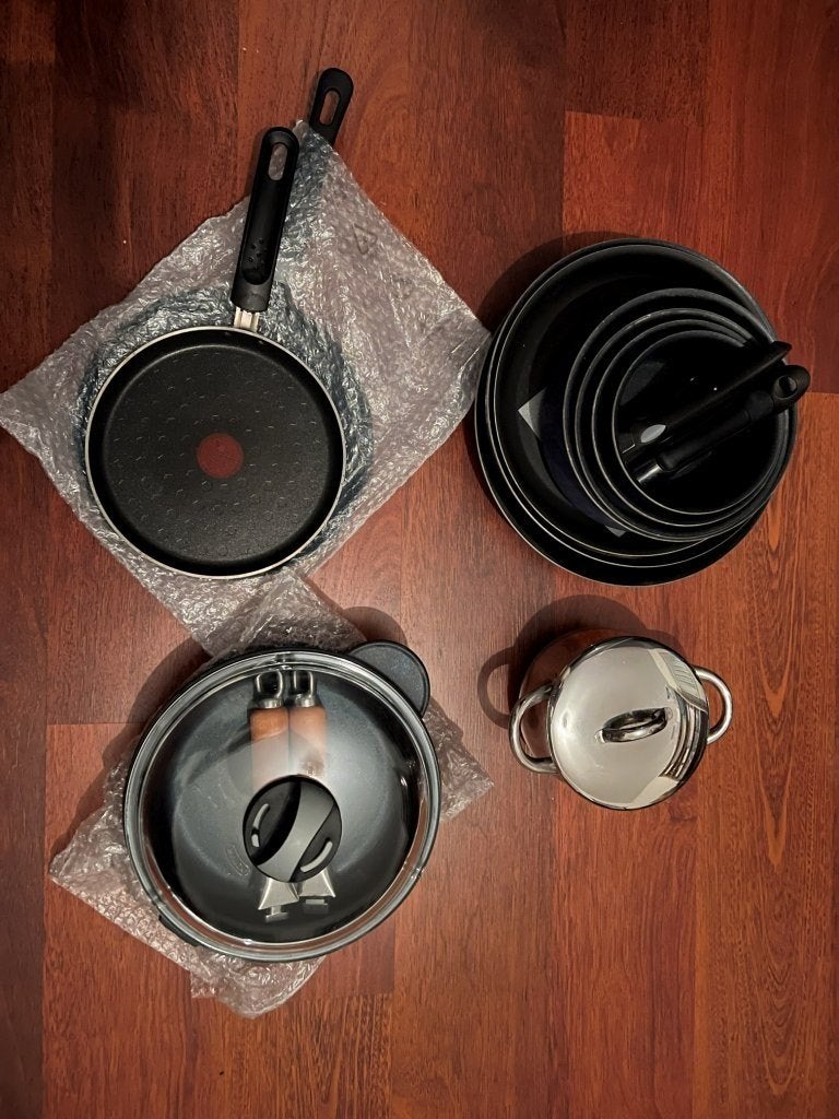 Lot poêles/casseroles poignées amovibles (Gaz / Électrique), Tefal, Enlèvement ou Envoi, Aluminium, Comme neuf