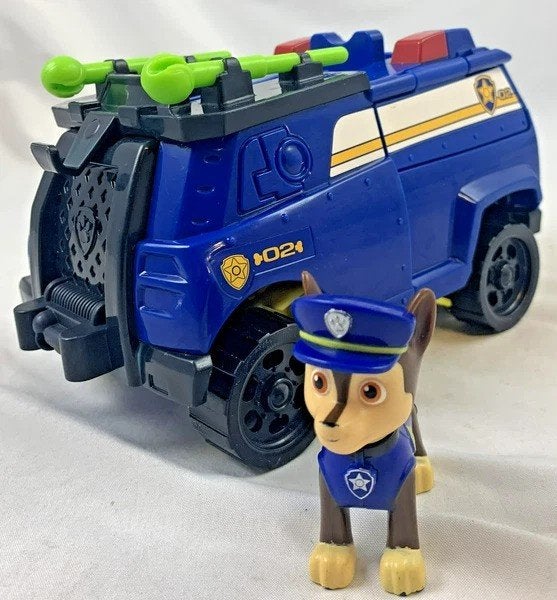 PAW Patrol Chase Rise 'n Rescue Politieauto met figuur, Verzenden, Zo goed als nieuw
