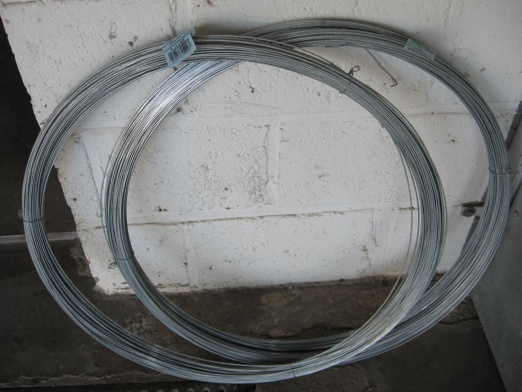 2 rouleaux de fil galva NEUF 5KG 2 MM, Enlèvement, Neuf, Fer, Clôture en treillis métallique