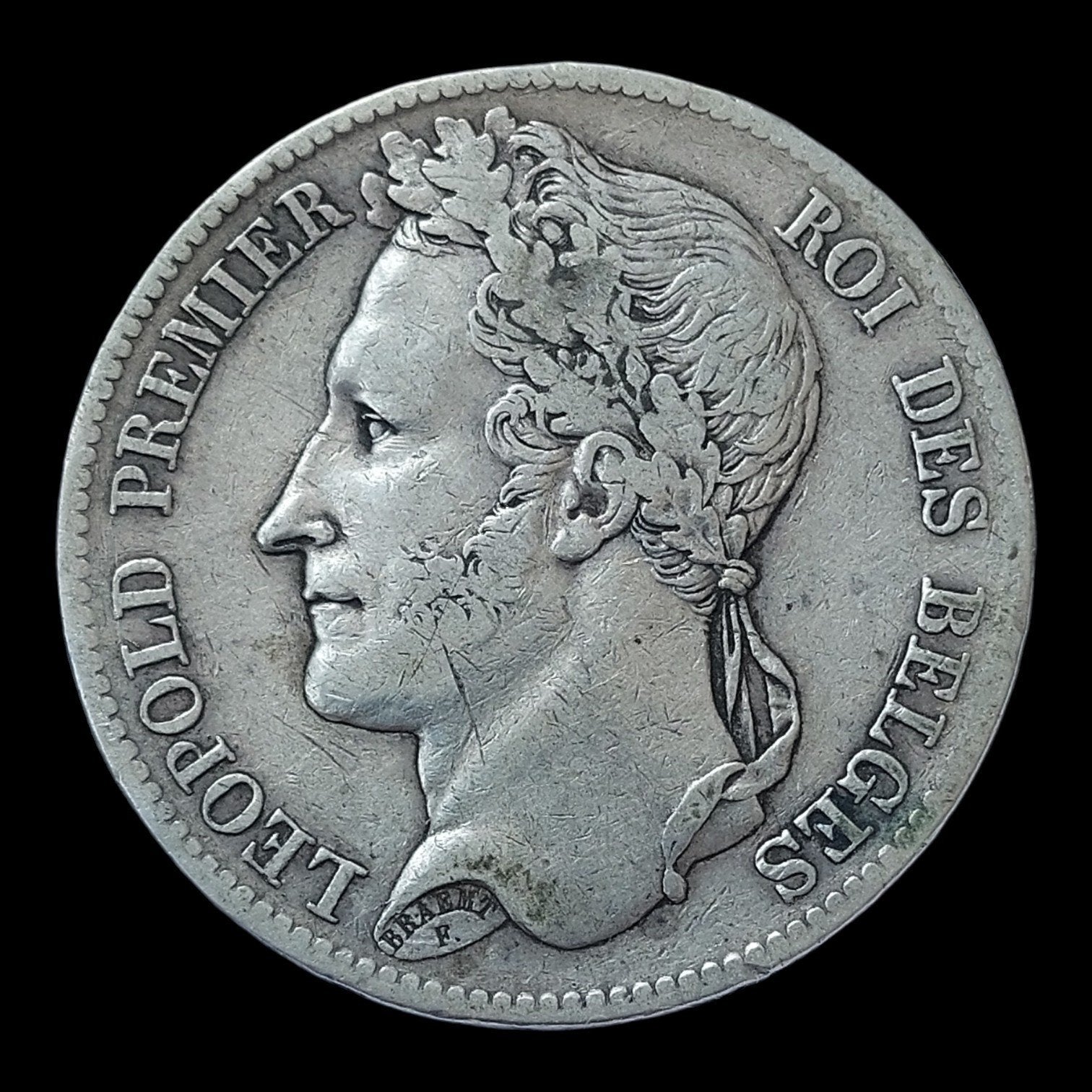 Munt/België/Leopold I/5 Franks/1833, Ophalen of Verzenden, Zilver, Losse munt